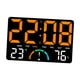 thumbnail image 3 of Reloj de pared digital, medidor de temperatura con pantalla grande, despertador para sala de estudio Naranja, 3 of 8
