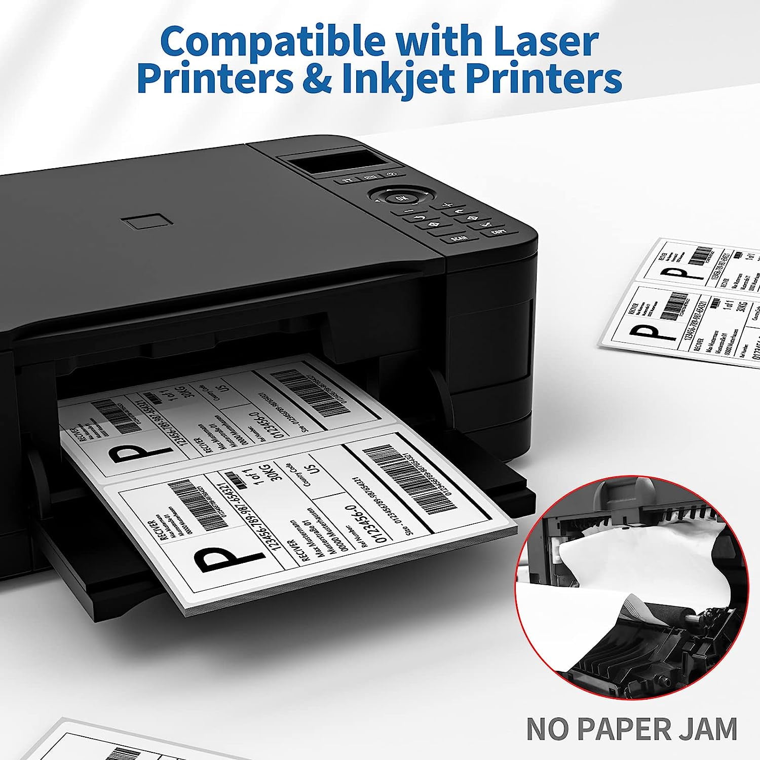 NefLaca Half Sheet Shipping Labels, Rounded Corner Self Adhesive Address Labels for Laser/Inkjet Printer, 8.5 x 5.5 inches, 600 Labels