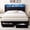 Black, variant on Allewie Queen Size Platform Bed Frame with 2-Tier Storage Shelf and Charging Station, LED Lights and Velvet Wingback Upholstered Headboard, Black