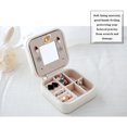 thumbnail image 4 of Graflsoa Compact Travel Jewelry Organizer with Zipper Closure - Lightweight PU Leather Case for Earrings, Rings, and Necklaces, Pink Style 1#, 4 of 6