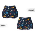 thumbnail image 5 of Fotbe Space Cartoon Seamless Shorts, Womens Workout Shorts High Waist Stretch Booty Short for Gym/Yoga/Running/Biking-Medium, 5 of 9