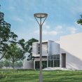 thumbnail image 5 of Lámpara de calle de aluminio gris para exteriores, diseño moderno, con diseño de cinturón verde, diámetro de 76 mm, 30 W, 40 W, 50 W, IP65, 5 of 5