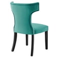 thumbnail image 5 of Modway Curve Performance Velvet Dining Chairs - Set of 2 in Teal, 5 of 10