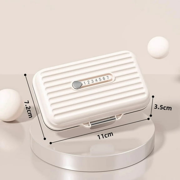 Travel Pill Case,7 Day Pill Organizer Cute,Travel Medicine Organizer Pill Box（Pearly White)