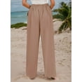 thumbnail image 5 of Sanopy Womens Casual Wide Leg Pants High Waisted Button Down Straight Long Trousers Palazzo Pants, 5 of 6