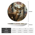 thumbnail image 2 of Picia American Wildlife Deer Forest Pattern Bone China Decorative Plate – Wall Decor with Stand and Adhesive, Elegant Ornament for Living Room, Office, or Entryway-7in, 2 of 6