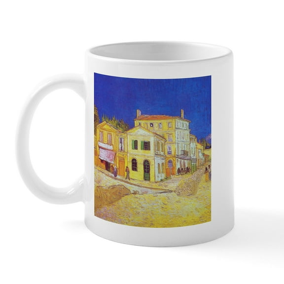 CafePress - Van Gogh The Yellow House Mug - 11 oz Ceramic Mug - Novelty Coffee Tea Cup