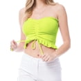 thumbnail image 1 of MixMatchy Women's Sexy Frill Knot Front Knit Strapless / Strap Tube Crop Top, 1 of 6