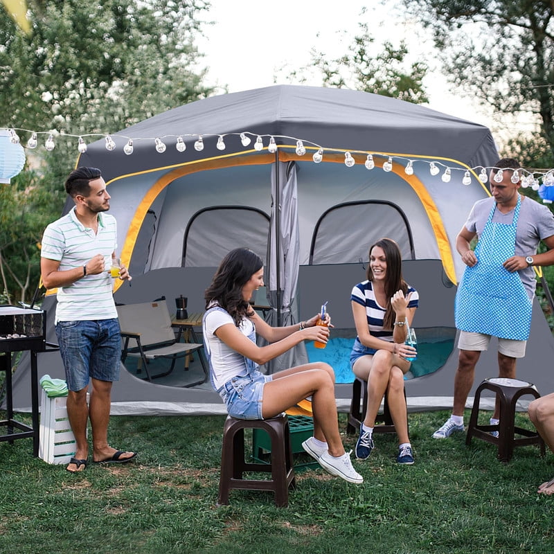 Camping Tent 8 Person, Waterproof Windproof Tent with Rainfly Easy Set up-Portable Dome Tents for Camping