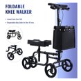 thumbnail image 6 of Foldable Knee Scooter Walker with Adjustable Kneeling Pad & Handlebar Black, 6 of 21