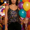 thumbnail image 2 of HXWCHs Elegant Stage Performance Camisole Sparkling Sequin Strap Vest for and Evening Party WearM Multicolour, 2 of 4