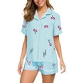 thumbnail image 2 of WCJM Women Pajama Sets Pajamas Set for Women Short Sleeve Sleepwear Button Down Pjs Soft 2 Piece Lounge Sets Pajamas Women's Summer Short Sleeved Lapel Shirt Set Shorts Plus Size Home Clothes, 2 of 9