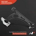 thumbnail image 5 of A-Premium Front Right Lower Control Arm with Ball Joint Compatible with Volkswagen Jetta 2006-2014, Golf 2010-2014, Golf R 2012-2013, Eos 2007-2014, GTI 2006-2013, R32 2008 & Audi A3, A3 Quattro, 5 of 9
