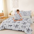 thumbnail image 4 of jejeloiu Western Cowboy Cattle Pattern 7-Piece Bedding Comforter Set Kids,Desert Cactus Print King Bedding Sets,Reversible, 4 of 7