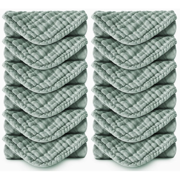 Paños de muselina de algodón con estampado de manchas para bebés, 100% 20 x 10 cm, paquete de 12