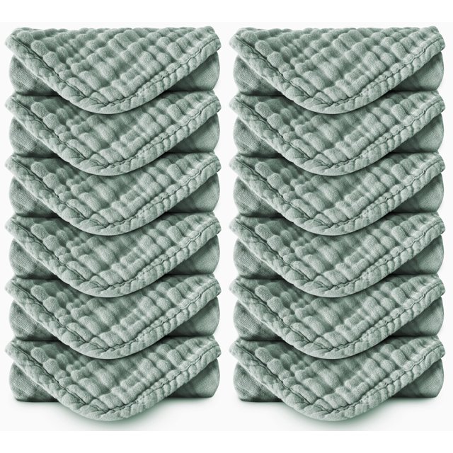 Paños de muselina de algodón con estampado de manchas para bebés, 100% 20 x 10 cm, paquete de 12