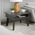 thumbnail image 3 of CorLiving Hollywood Mid-Century Dark Gray Square Side Table with Peek-a-Boo Storage Shelf - Square End Table - Ideal Decorative Table with Storage & Gray End Table for Living Room, 3 of 5