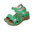 thumbnail image 4 of HomeDM Womens Wedges Sandals Ankle Strap Open Toe Summer Platform Comfortable Walking Sandal, Green Size 9.5, 4 of 9