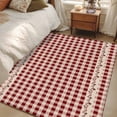 thumbnail image 5 of Farmhouse Berry Washable Area Rug 4 x 6 ft Red Buffalo Plaid American Country Rustic, Soft Non Slip Rugs Stain Repellent Indoor Felt Carpet for Living Dining Room Bedroom Home Office, 5 of 9