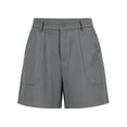 thumbnail image 6 of hoksml Women's Chino Shorts - Mid Rise Button Closure with Large Pockets, Casual Everyday Shorts, 6 of 6