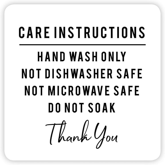 Koyal Wholesale Square Small Business Labels, Care Instructions Do Not Soak, Set of 120