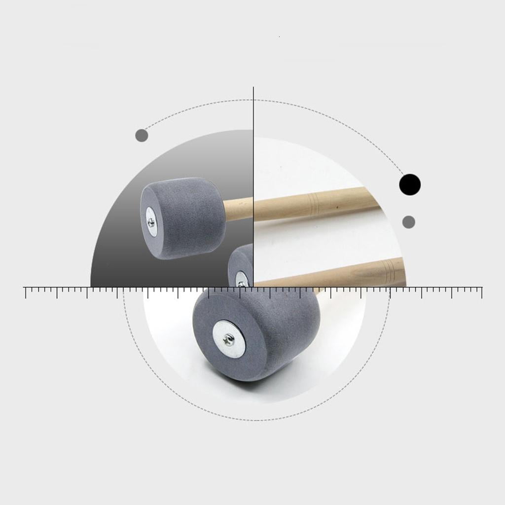 Yihuala 4Pcs Drum Stick Foam Percussion Instrument Drumstick Mallets Wood Handle Timpani Big Hammer for Band Drums