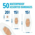 thumbnail image 3 of Nexcare Waterproof Clear Bandages, Assorted Sizes, 50 Count, 3 of 17