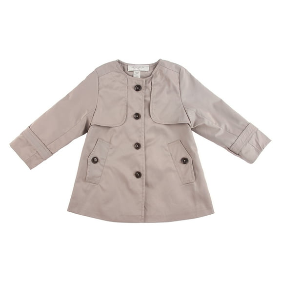 Richie House Girls' Cropped Trenchcoat-style Coat with Swirl Buttons RH0244