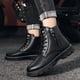 thumbnail image 2 of Botas Martin con cremallera y aumento de altura para hombre, informales, de cabeza redonda, con costuras de otoño e invierno, color negro, 2 of 6