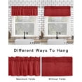 thumbnail image 6 of Red Burlap Texture Kitchen Curtain Valances for Windows Farmhouse Short Curtains, Farmhouse Vintage Red Rod Pocket Valance Curtain for Bedroom Cafe Living Room 54"x18", 6 of 8
