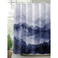 thumbnail image 2 of Fsddascl Navy Blue Ombre Mountain Shower Curtain Set - Extra Long 72" x 96" Bathtub Curtain with 12 Hooks, Nature Abstract Art Marble Waterproof Fabric Stall Shower Curtains for Bathroom/Bathtub, 2 of 6