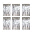 thumbnail image 1 of 6 Pcs de Rideaux Métalliques Pailletés pour Fête, Anniversaire, Mariage, Baby Shower, Argent, 1 of 9
