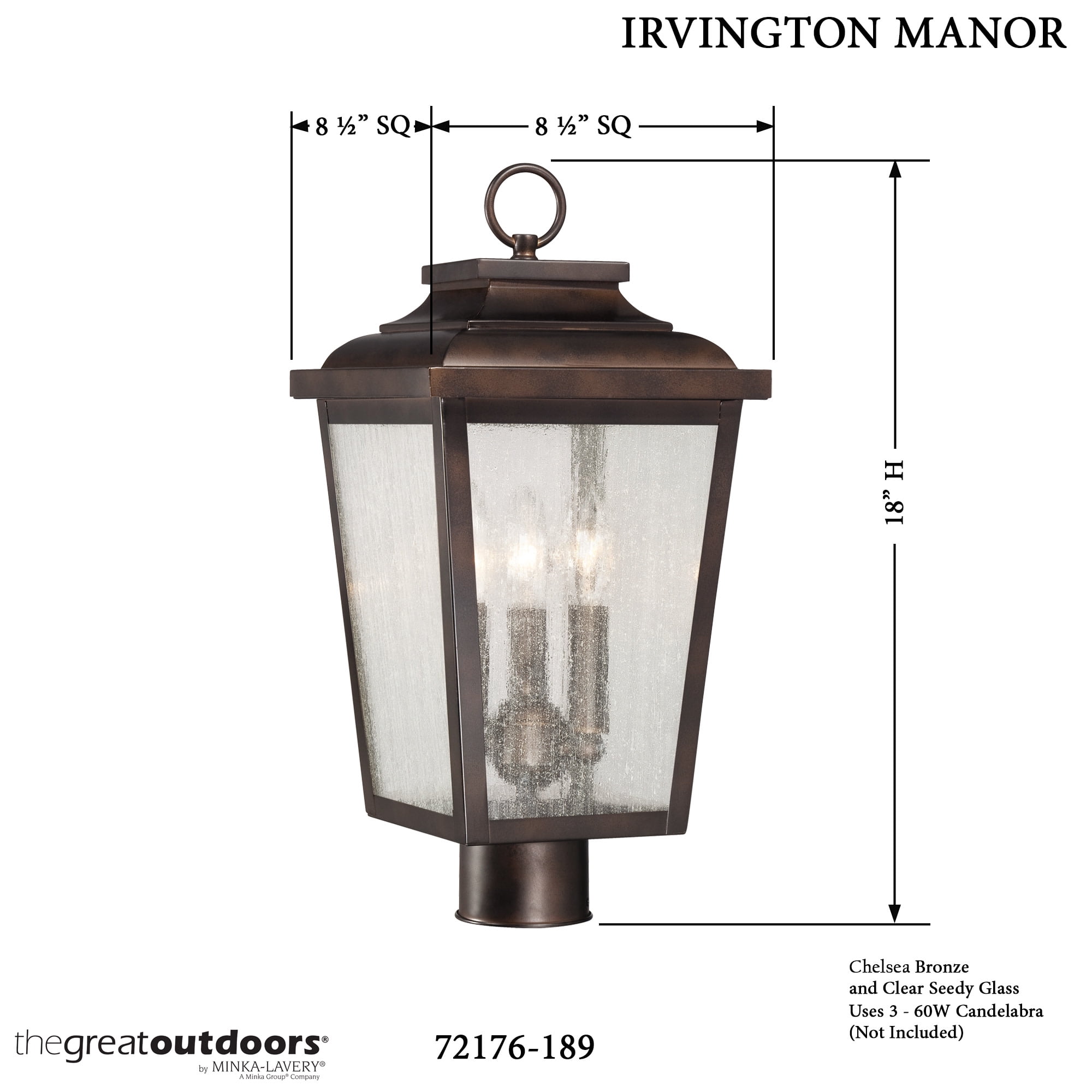 Minka Lavery - Great Outdoors - Irvington Manor - 3 Light Post Mount In