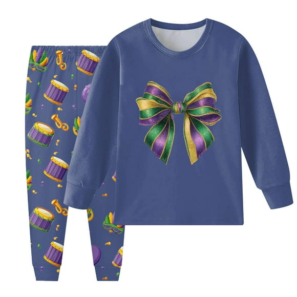 gdxvjhbj Big Boys Pajamas Kids Boys Girls Toddler Solid Holiday Daily Pajamas Pyjamas Sleepwear Set Holiday 4T 5T (Navy,4-5 Years)