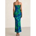 thumbnail image 2 of Vestido largo PRETTYGARDEN para mujer, ajustado sin tirantes, verde y floral, 2 of 9
