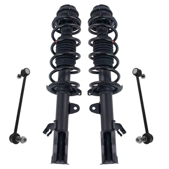 TRQ Front Loaded Complete Strut Spring Assembly Sway Bar Link 4pc Kit for Versa SCA67050