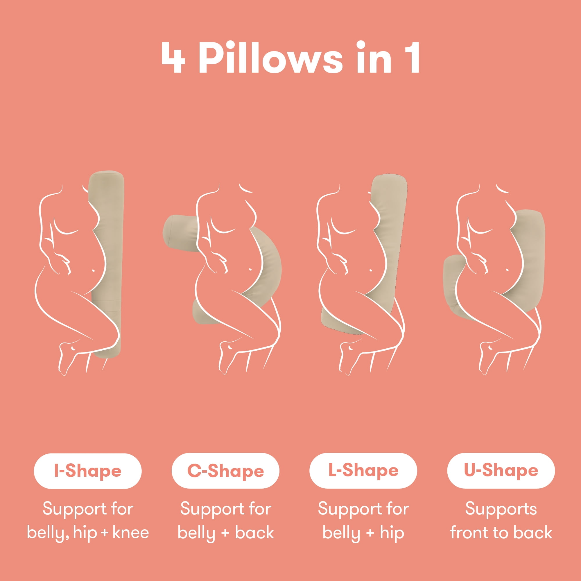 Frida Mom Compact Support 4-in-1 Pregnancy Pillow