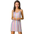 thumbnail image 1 of Minivestido De Fiesta Con Tirantes Finos Metálicos Brillantes Para Mujer Multicolor XL, 1 of 6