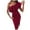 Wine, variant on Women's Summer Dress Elegant Sleeveless Tube Top Ruffle Midi Dress Printed Cocktail Dress