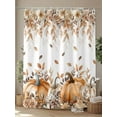thumbnail image 4 of Fsddascl Orange Pumpkins Fall Shower Curtain Set - Standard 72" x 72" Washable Bathtub Curtain with 12 Hooks, Thanksgiving Leaves Floral Pastoral Waterproof Fabric Stall Shower Curtains for Bathroom, 4 of 6