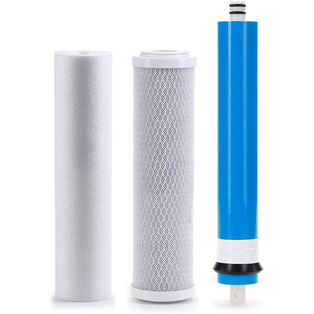 – 3 Pack Replacement Water Filter Set includes Sediment, Carbon Block Cartridges & 150 GPD Membrane Compatible with Hydro Logic Stealth RO150 Models – Removes Bad Taste – RO Replacement Kit