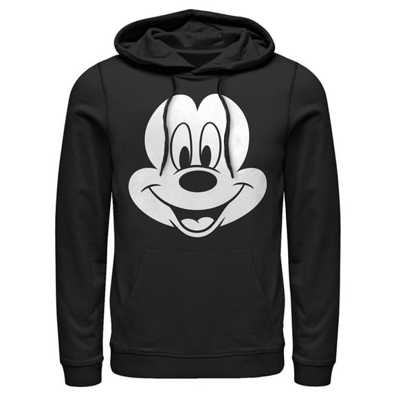 Men's Mickey & Friends Large Face Pull Over Hoodie Black Small