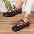thumbnail image 6 of SuTry Women's Round Toe Flat Shoes Lace Up PU Leather Lightweight Comfortable Casual Walking Office Low Cut Versatile Daily Wear(36), 6 of 9