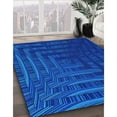 thumbnail image 2 of Ahgly Company Indoor Round Patterned Neon Blue Area Rugs, 7' Round, 2 of 6