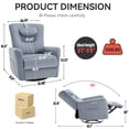 thumbnail image 4 of Blue Leatheraire Swivel and Rocker Power Recliner Chair with Lumbar and Neck Support, 4 of 10