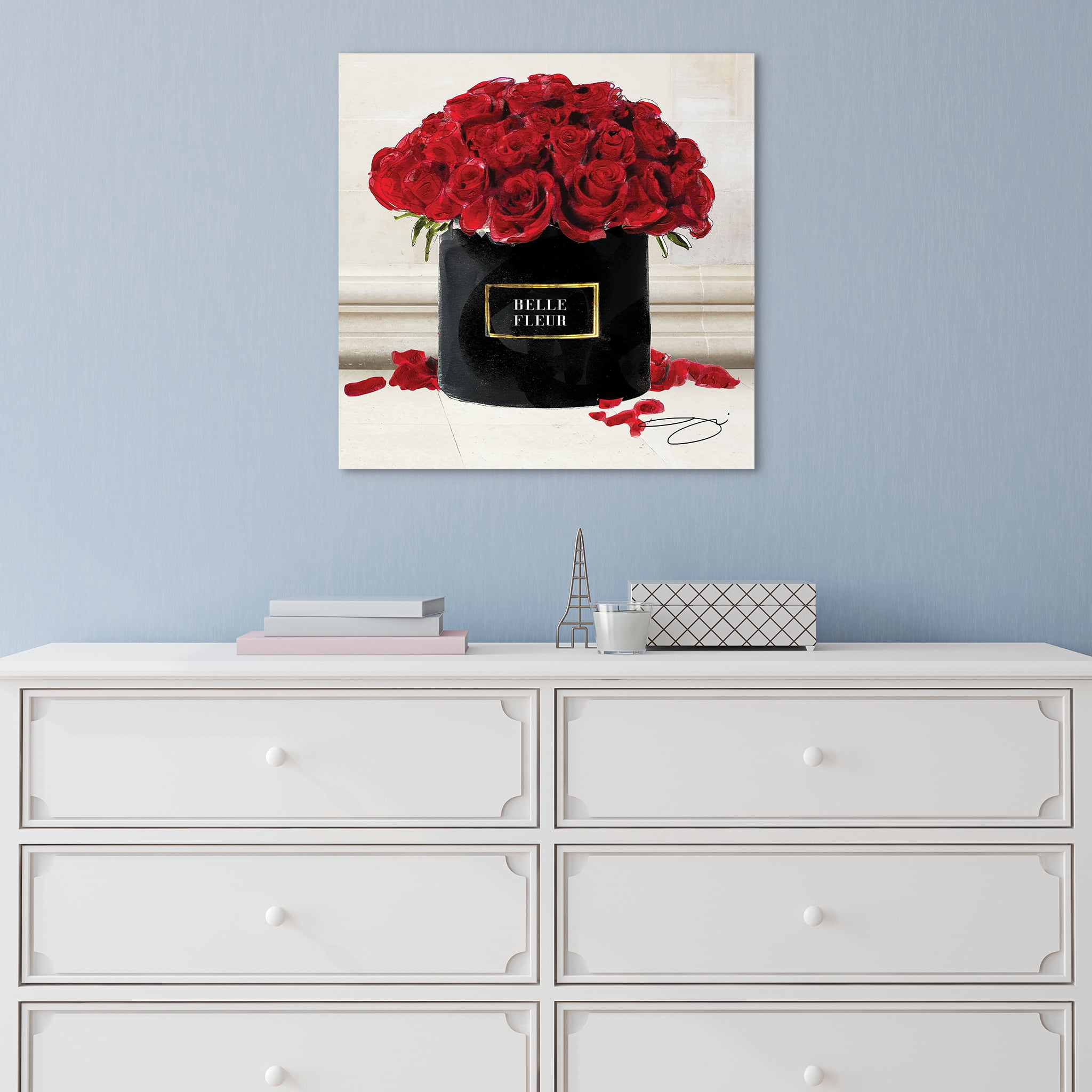 Empire Art Direct Circle of Roses Frameless Free Floating Tempered Glass Panel Graphic Wall Art, 24" x 24" x 0.2", Ready to Hang