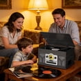 thumbnail image 2 of RetroAudio 10-in-1 Turntable with 3-Speed Record Player, Bluetooth, CD, Cassette Tape, AM/FM Radio, USB, Built-in Speakers,Black, 2 of 11