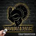 thumbnail image 3 of Craftnamesign Custom Turkey Thanksgiving Metal Wall Art Led Light, Happy Thanksgiving Metal Sign, 3 of 5