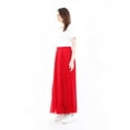 thumbnail image 3 of Red Chiffon Pleated Maxi Skirt with Elastic Waist Band, 3 of 5