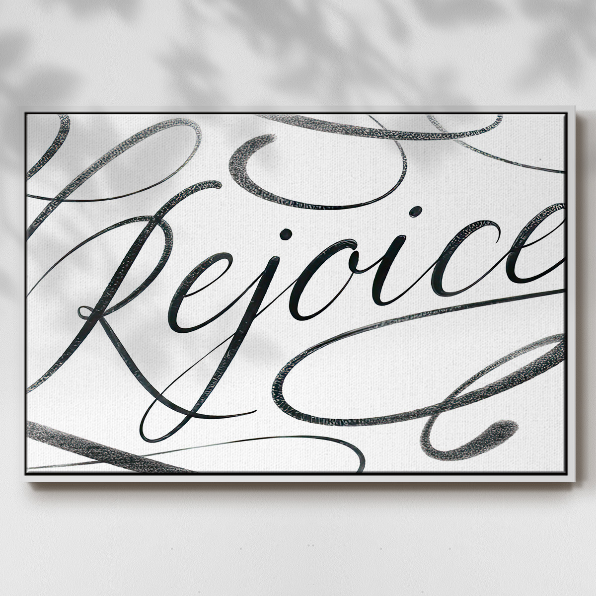 Rejoice - Framed Gallery Wrapped Holiday Canvas - 17 x 25 - White Frame
